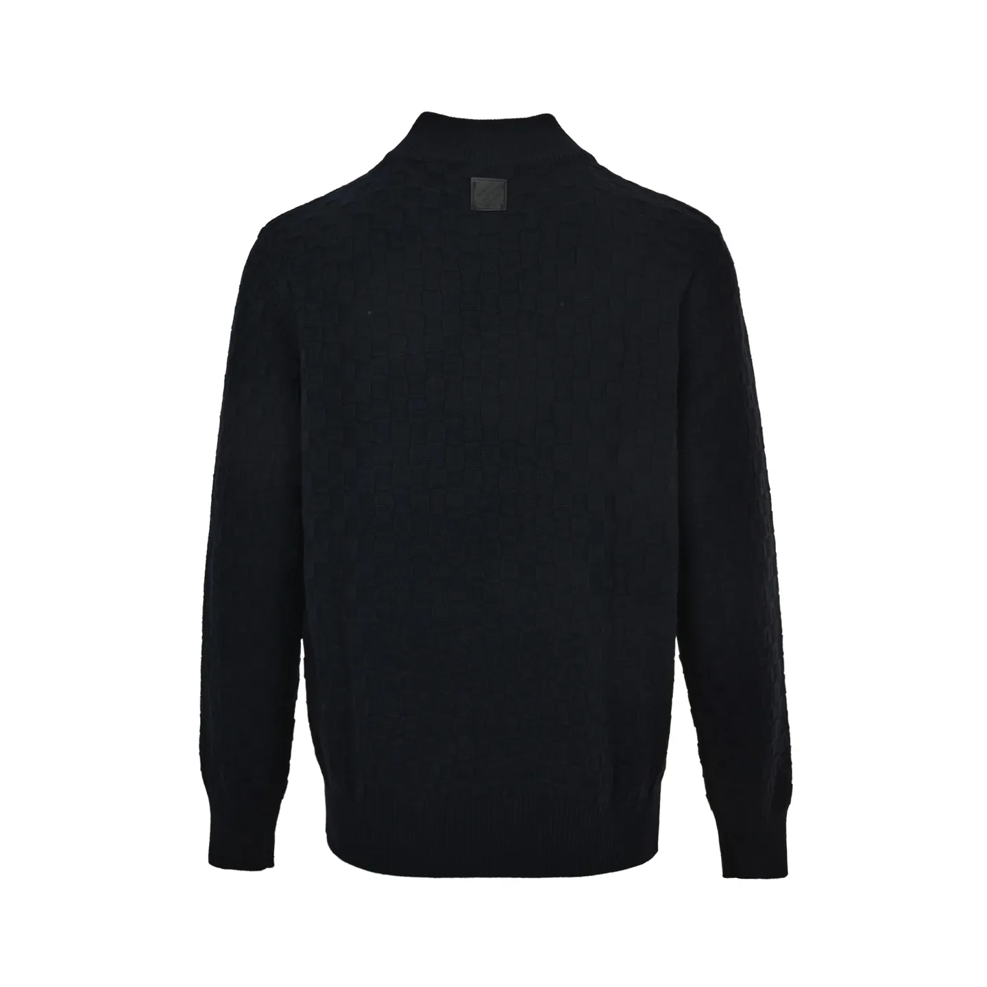 Louis Vuitton/Louis Vuitton checkerboard half-zip turtleneck sweater